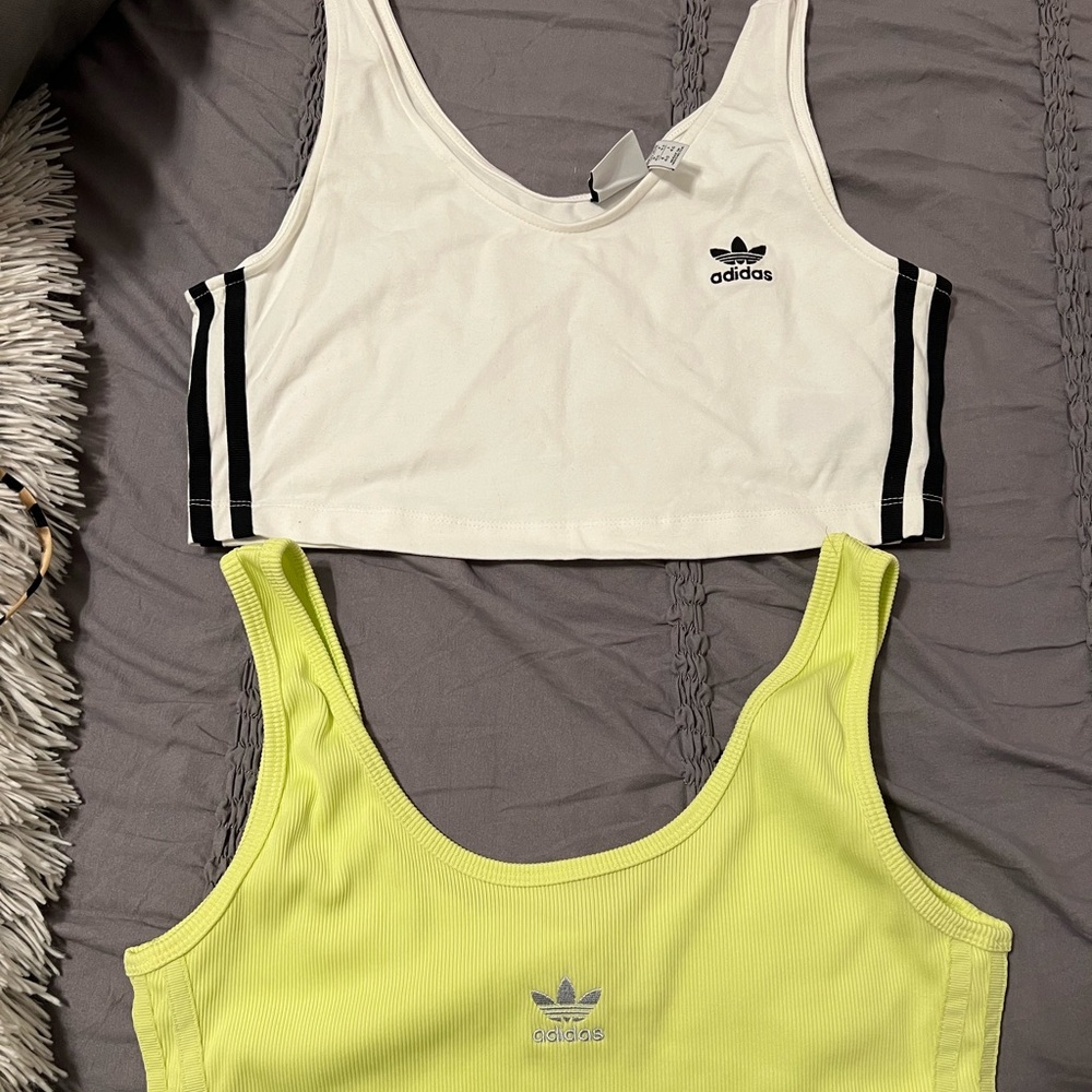 2 adidas crop tops (bra style)